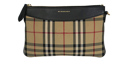 Burberry Crossbody Pouch, &pound;220, Accessories, Beige/Black/Red, Canvas, Front view
